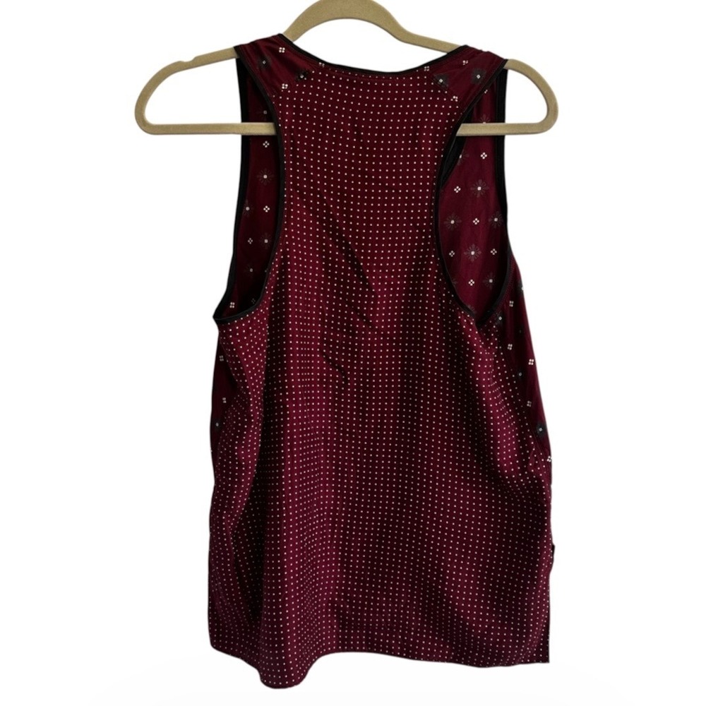 Rag & Bone Women Teddy Burgundy Silk Geometric Racerback Tank Top Medium | 0136 - Picture 4 of 10